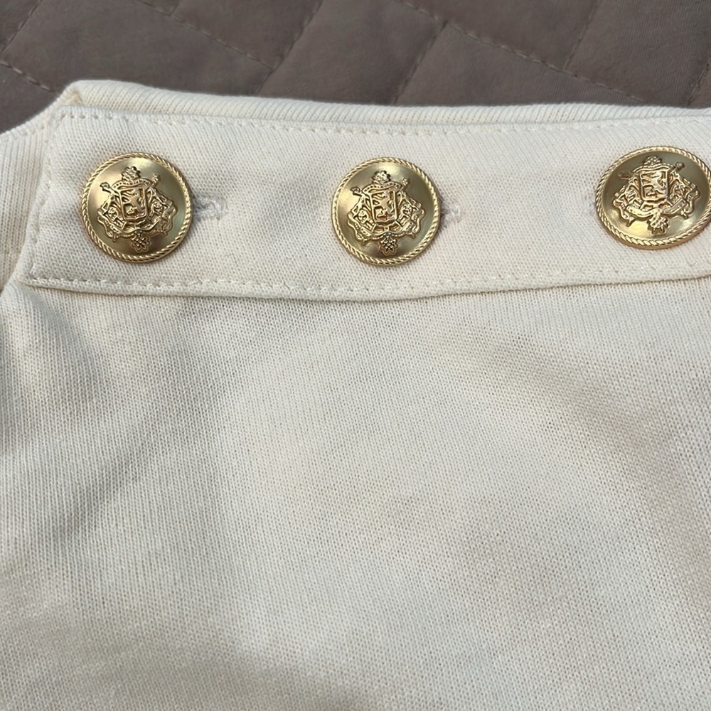 J. Crew Cropped Boatneck T-shirt with Buttons in Mariner Cotton/NWT/M - Picture 8 of 13
